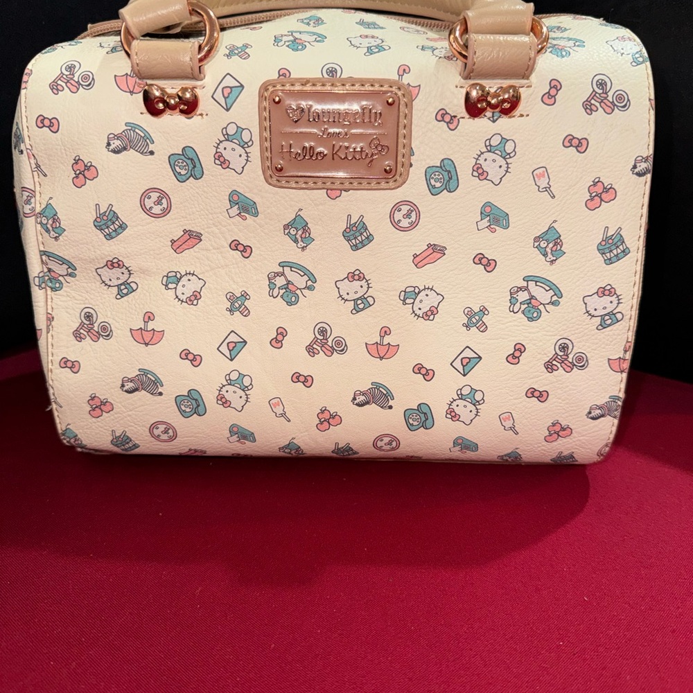 Loungefly RARE Cream Satchel with Hello Kitty Icons